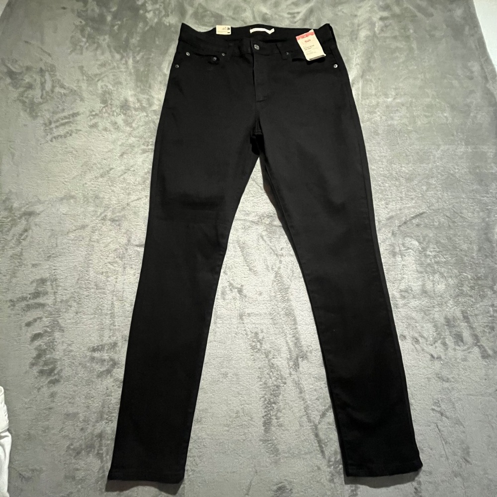 Levi's 721 High Rise Skinny Jeans Womens 33 Black Stretch Denim 18882-0024